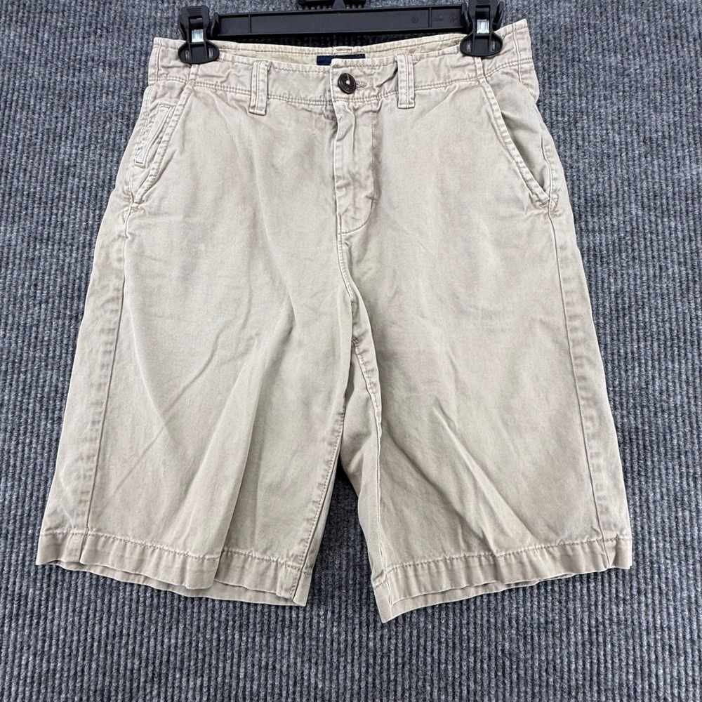 American Eagle Chino Shorts Mens 30 Khaki Excellent Flat Front Cotton Twill